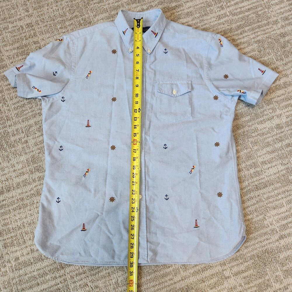 Ralph Lauren mens Embroidered Oxford Oxford Shirt Short Sleeve Blue Size L - Picture 5 of 12